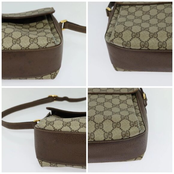 GUCCI GG Supreme Web Sherry Line Bag PVC Beige Gold 904 02 084 Auth 122223 - Picture 14 of 16